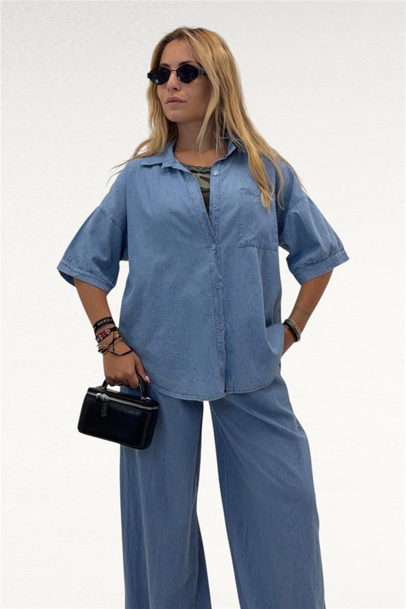 camicia con manica corta plain